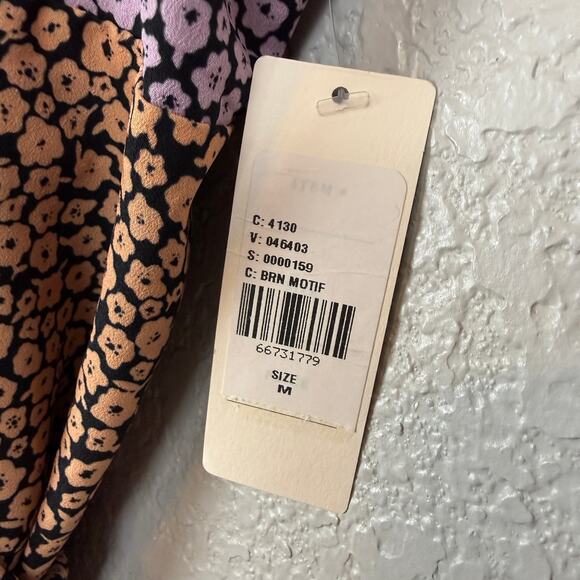 Hutch Anthropologie NWT Elma Floral High Low Contrast Wrap Midi Dress M Purple - Picture 13 of 15